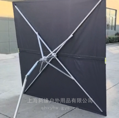伞式围挡 便携式伞形围档 2X2米四方形铝架 90度角弯头伞架定制厂家