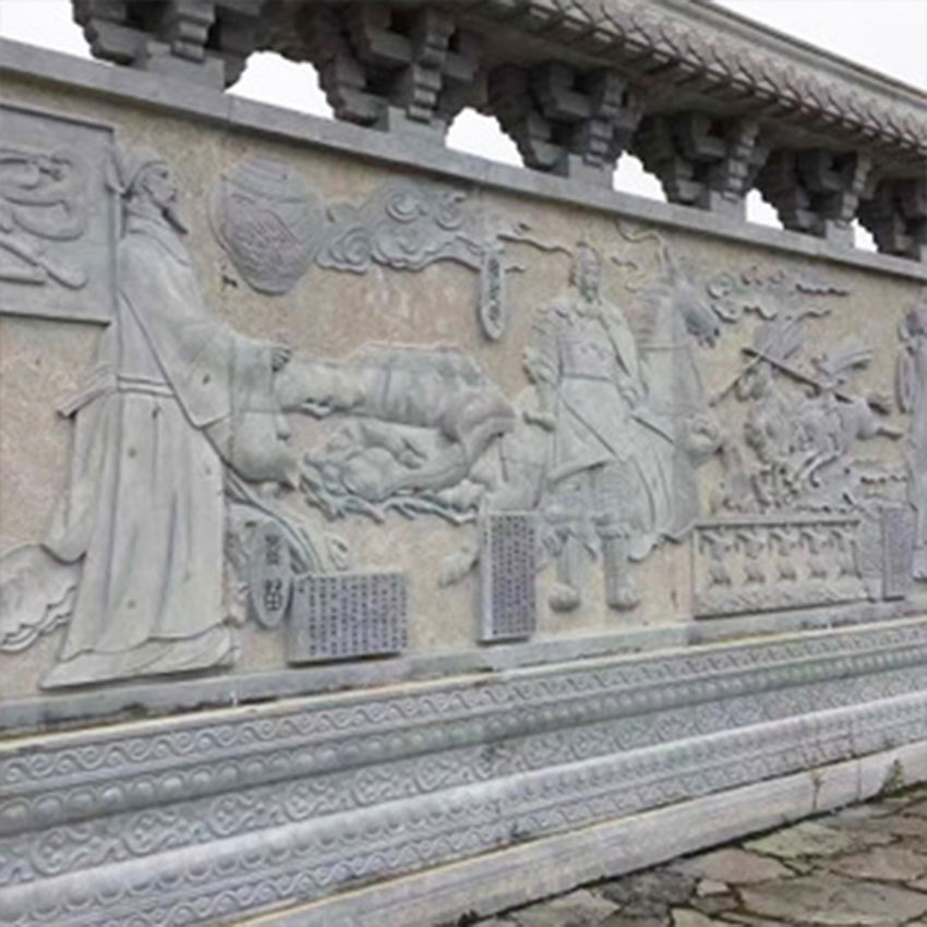 中式壁画广场大型石雕壁画 图案造型大方