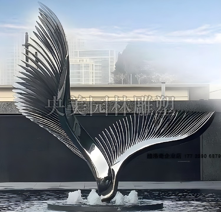 翅膀雕塑不锈钢制作,不锈钢翅膀雕塑厂家