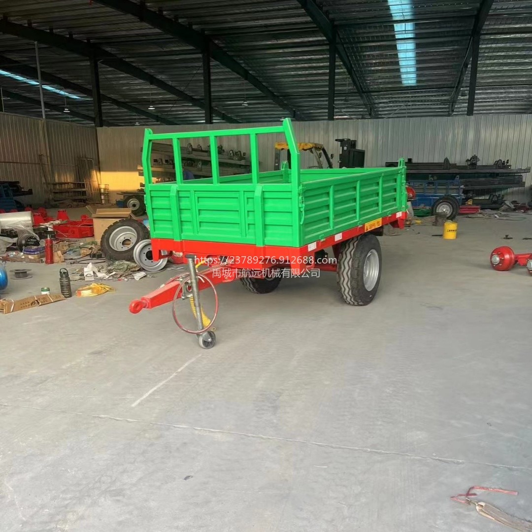 新款2吨3吨液压自卸拖车斗 加厚底板加粗车轴的农用运输拖拉机斗
