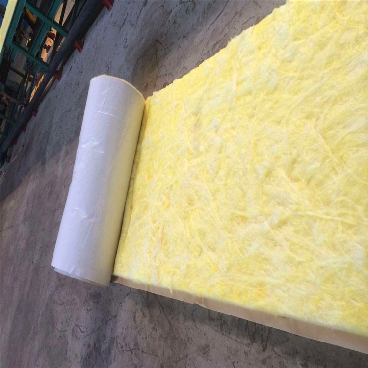 75mm厚铝箔贴面玻璃棉卷毡  100mm厚钢结构屋顶玻璃棉卷毡  河南郑州 80mm厚防火玻璃棉卷毡