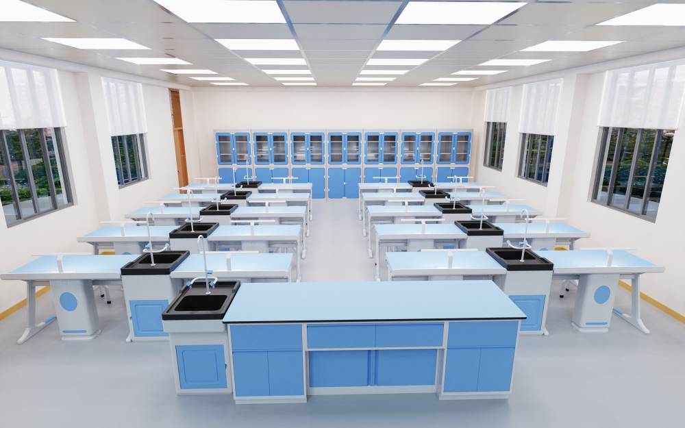 良牧初高中生物实验室 理化生桌椅 吊装电源 PP仪器药品柜