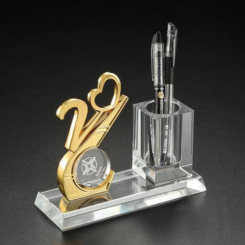 员工入职周年奖品 从教三十年礼物 水晶数字奖牌纪念品制作