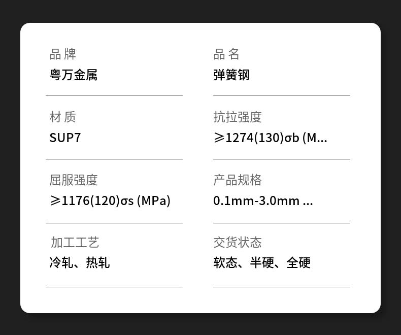 高弹性SUP7进口钢带 折弯不变形SUP7进口钢带 热处理强化SUP7进口钢带示例图16