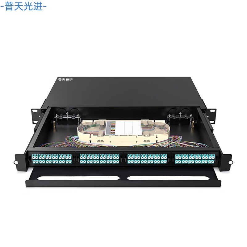 普天光进144芯模块化预端接型MPO高密度配线箱免熔接 数据机房高密度光纤箱满配单模多模OM3/OM4模块盒