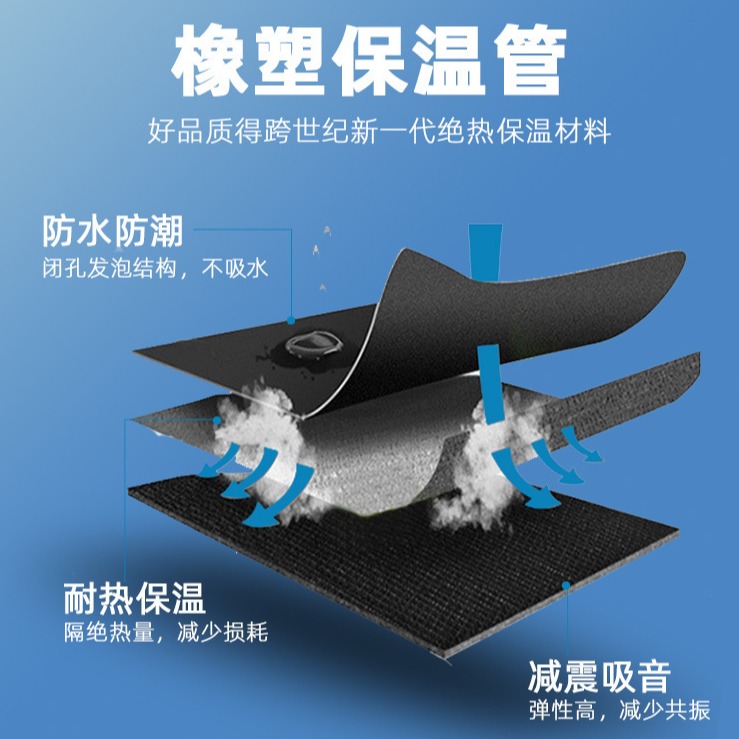 凯千亚 b1级橡塑板橡塑保温棉隔音板隔热板 阻燃橡塑海绵保温材料