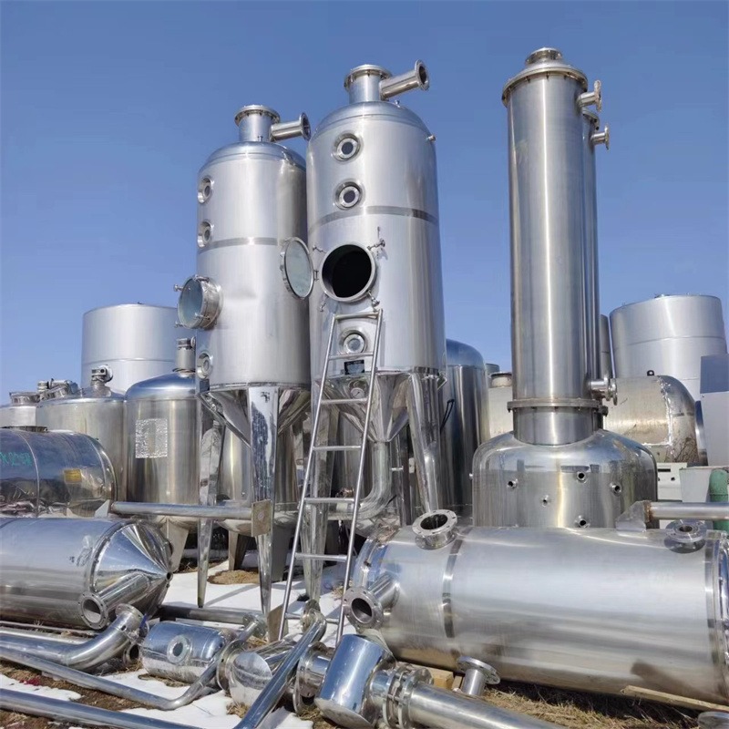 二手双效外循环浓缩器 分离纯化蒸发装置 真空蒸发设备 建功回收