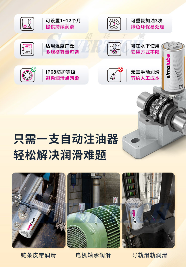 单点式自动注油器SL10-15 安全加脂器 瑞士进口食品机械专用油脂simalube示例图4