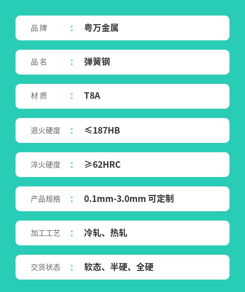T8A全软弹簧钢带硬度 进口弹簧钢带 T8A高弹性弹簧钢带示例图16