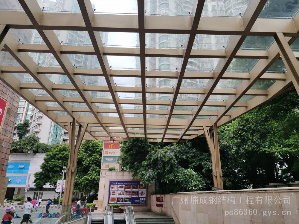 深圳做点式玻璃雨棚,广州钢龙骨铝板幕墙深化施工